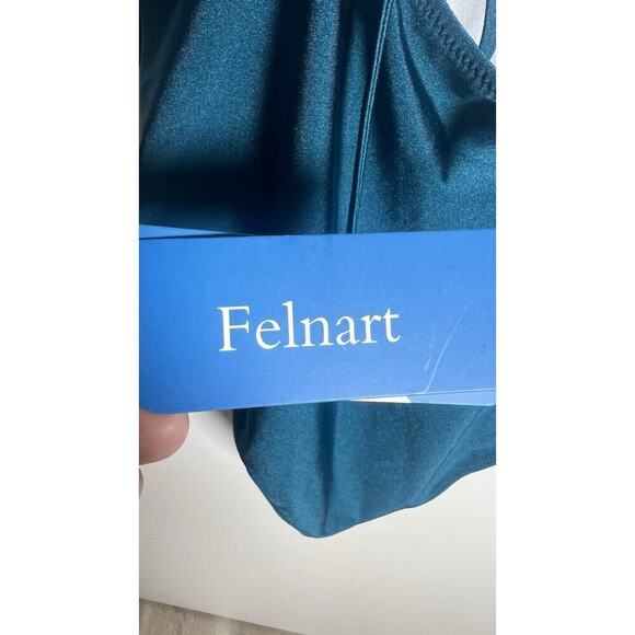 Felnart One Piece Size Large Turquoise Tummy Control Halter neck Swimsuit NEW - Picture 6 of 11